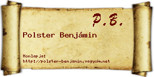 Polster Benjámin névjegykártya